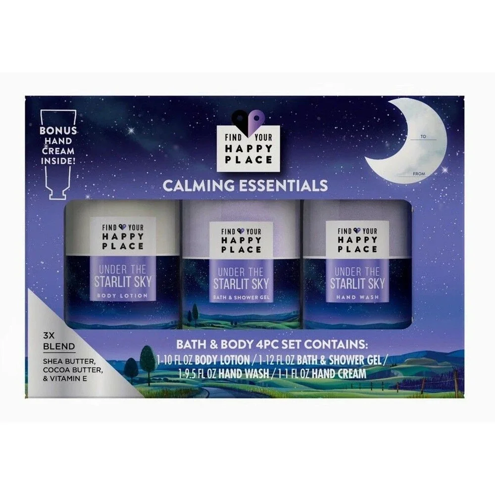 Under Starlit Sky Calming Essentials 4 pc Bath Body Set Find Your Happy Place